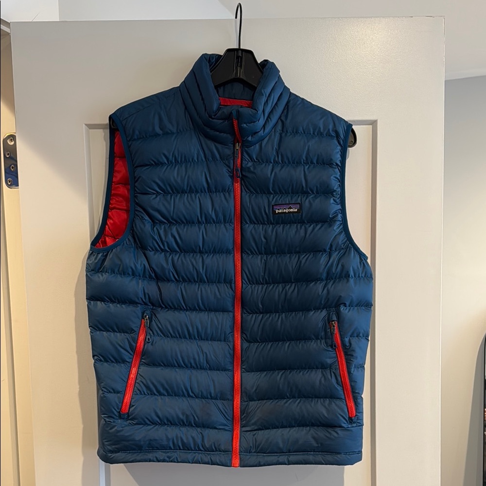 Patagonia Blue and Red Puffer Vest